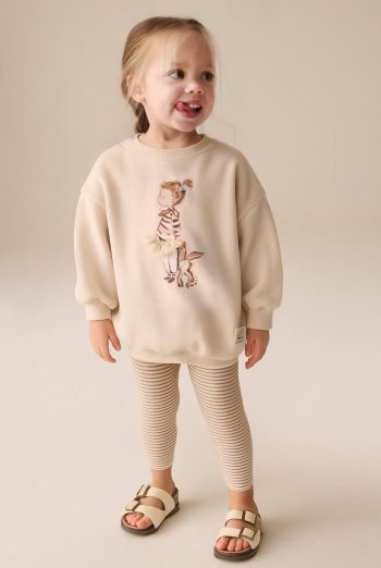 Dancing Girl Tulle Figure Leggings Set - Cream