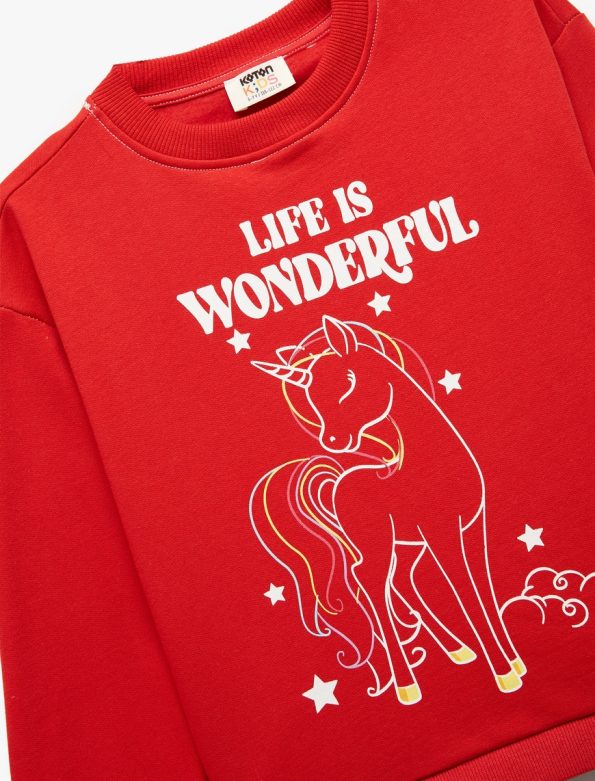 Girl's Unicorn Printed Sweatshirt