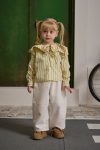 Striped Shirt with Lace-Up Detail Yellow