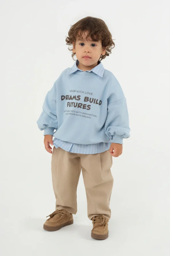 Printed Baby Blue Sweatshirt