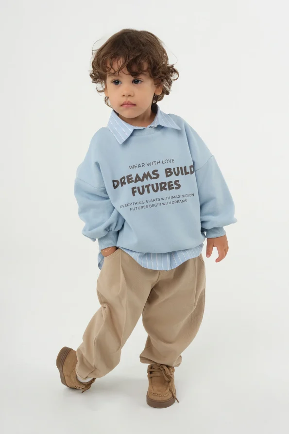 Printed Baby Blue Sweatshirt