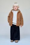 Unisex Kids Brown Teddy Patterned Hooded Zip Jacket