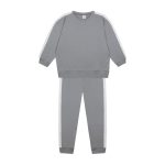 Gray Sweatshirt and Pants Set with White Contrast