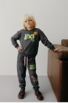 Boys' Cotton Charcoal Space-Themed Tracksuit - Planet and Rocket Print