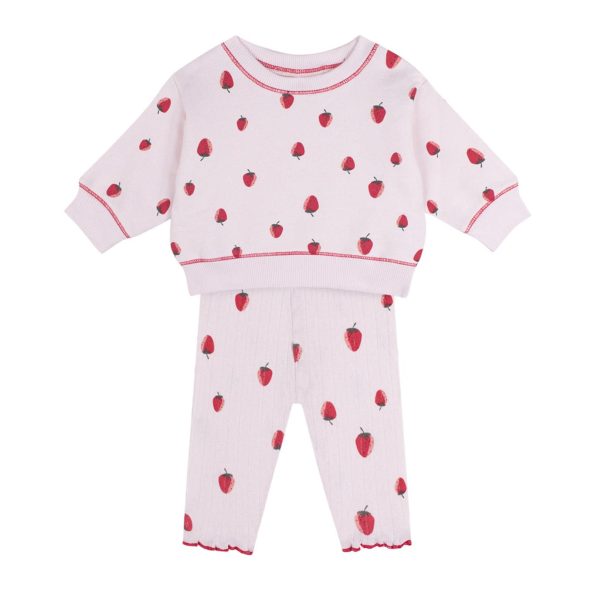 Strawberry Sweatshirt and Pants Set