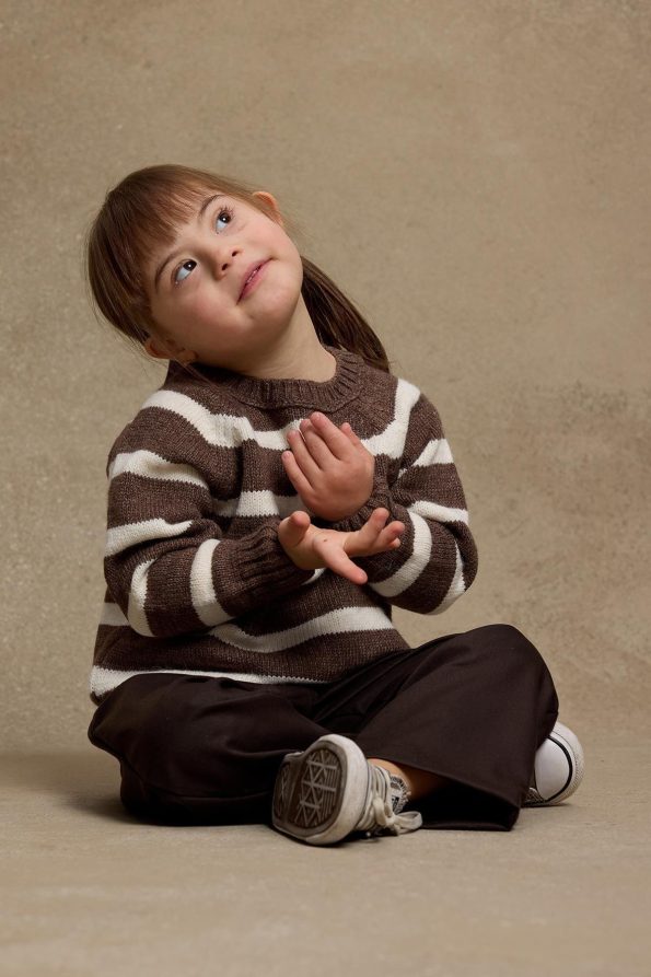 Striped Knit Sweater Brown