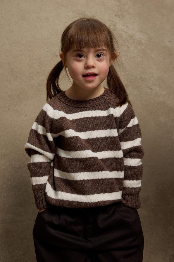 Striped Knit Sweater Brown