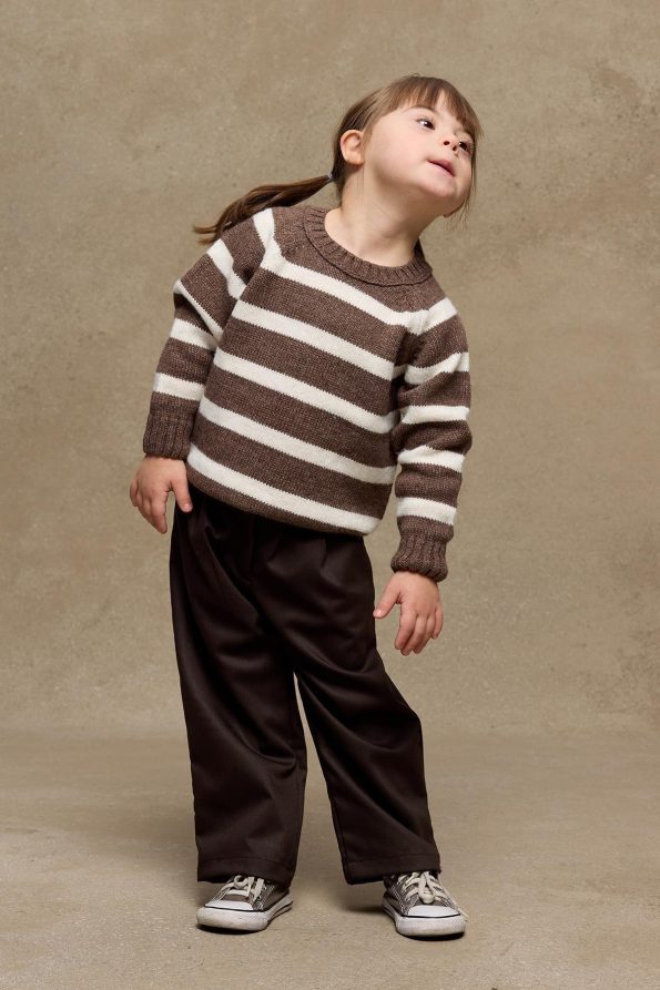 Striped Knit Sweater Brown