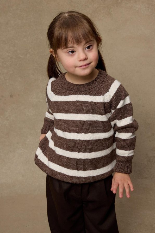 Striped Knit Sweater Brown