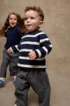 Striped Knit Sweater Navy