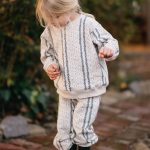 Vertical Flower Sweatshirt and Pants Set