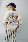 Boys' Cotton Beige Bear Team Sweatshirt and Striped Jogger Set