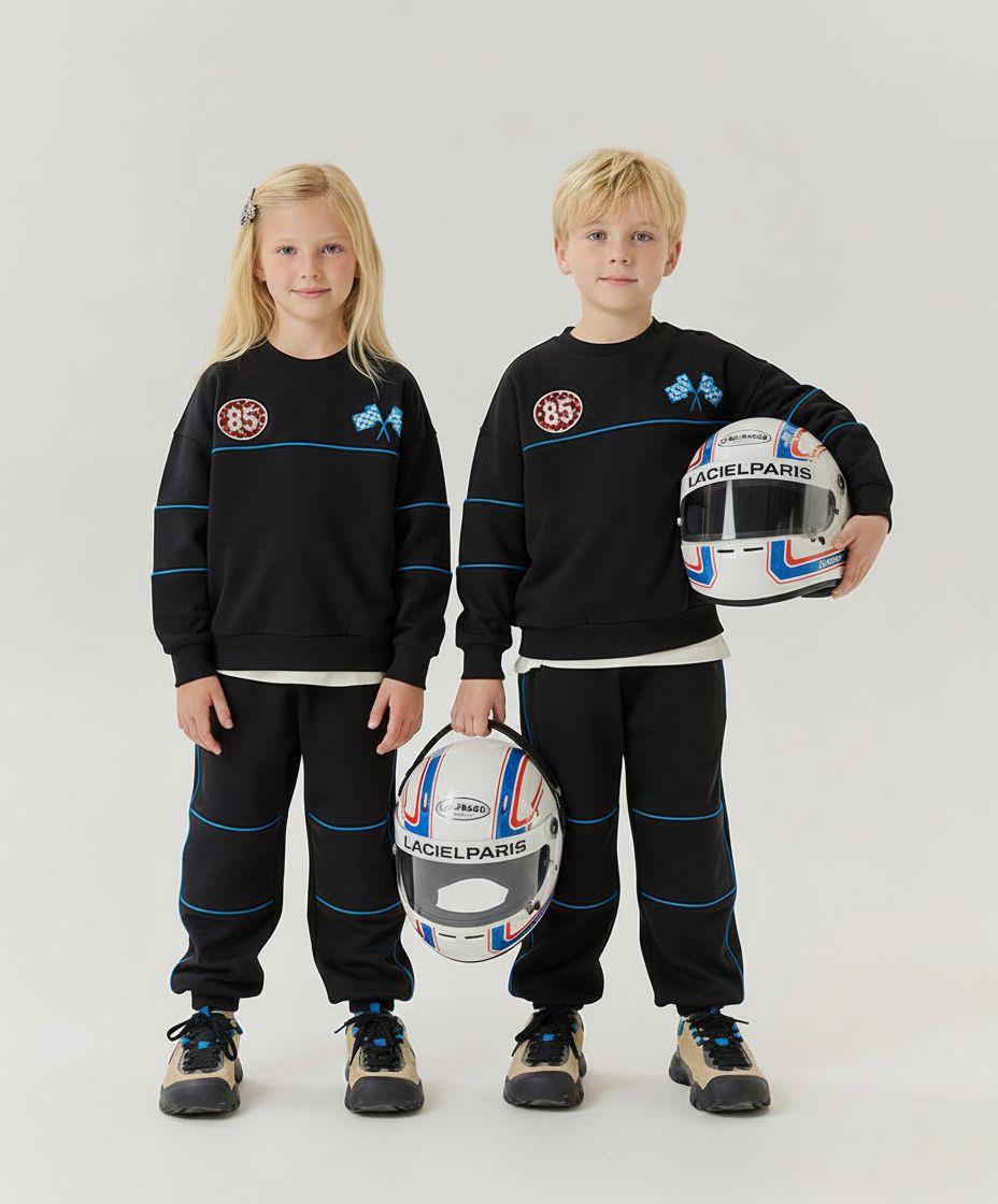 ecf85cc6-05a1-404a-b45c-0730514cb4c9-a7f9-.jpeg Unisex Kids Cotton Black and Blue Striped Racing Themed Tracksuit