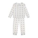 Plaid Flower Long Sleeve Pajama Set