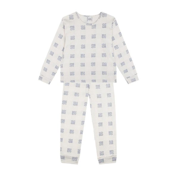 Plaid Flower Long Sleeve Pajama Set