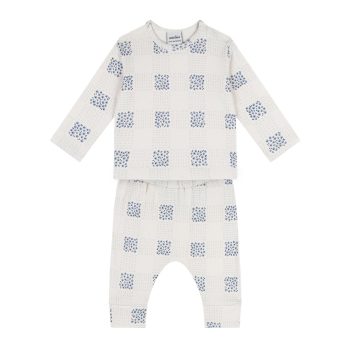 Checkered Flower Long Sleeve T-Shirt and Pants Set