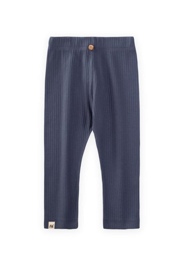 Ribbed Leggings for Ages 0-5 in Navy Blue