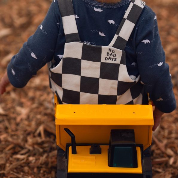 Gray No Bad Days Overalls