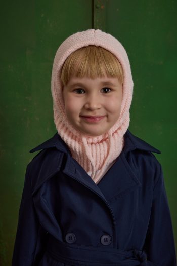 Kids' Pink Snow Hat with Drawstring