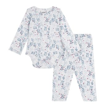 Winter Garden Long Sleeve Bodysuit and Leggings Set