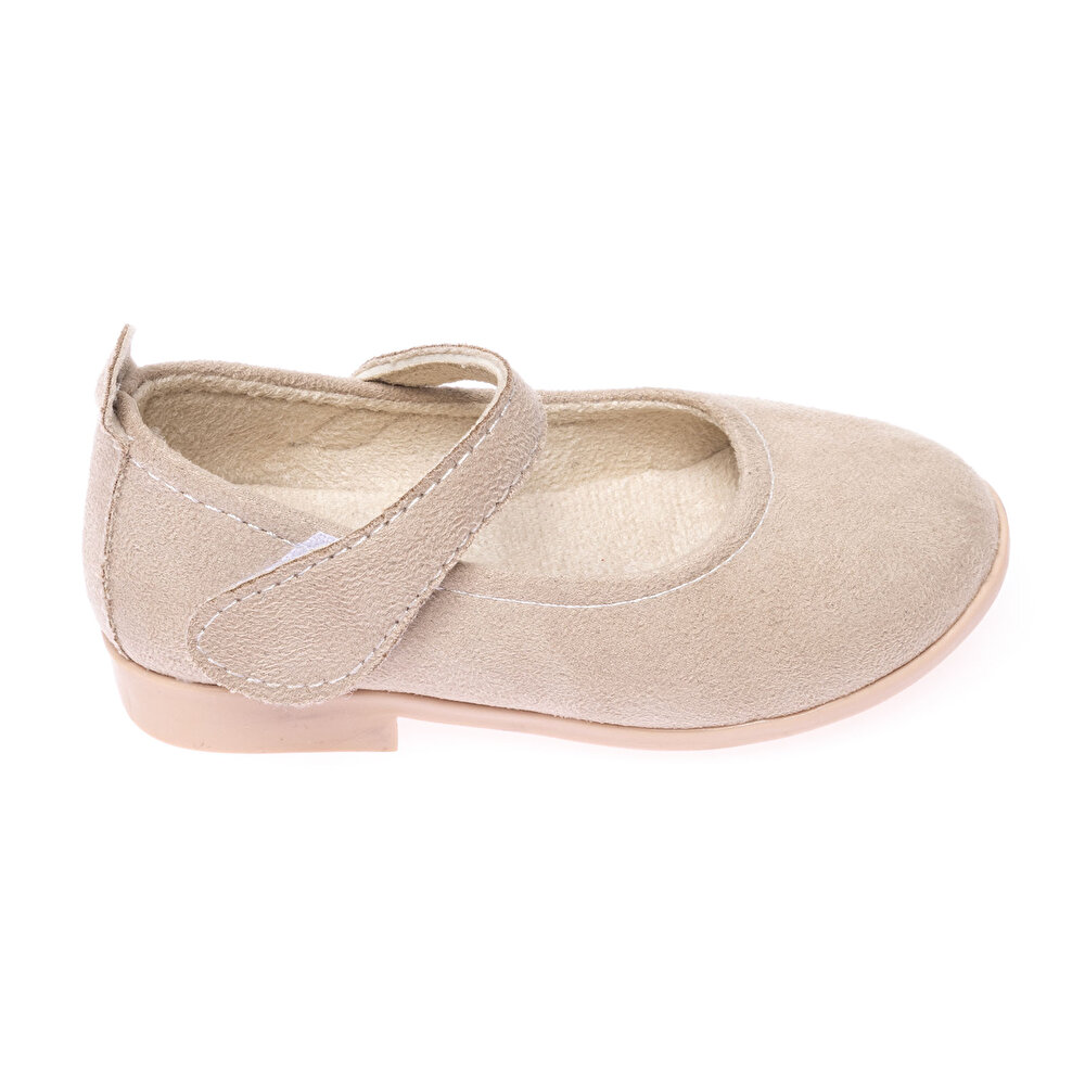 kiz-babet-ayakkabi-kiz-bebek_8682766883107_04.jpg Girls' Suede Ballerina Shoes Celebration Beige