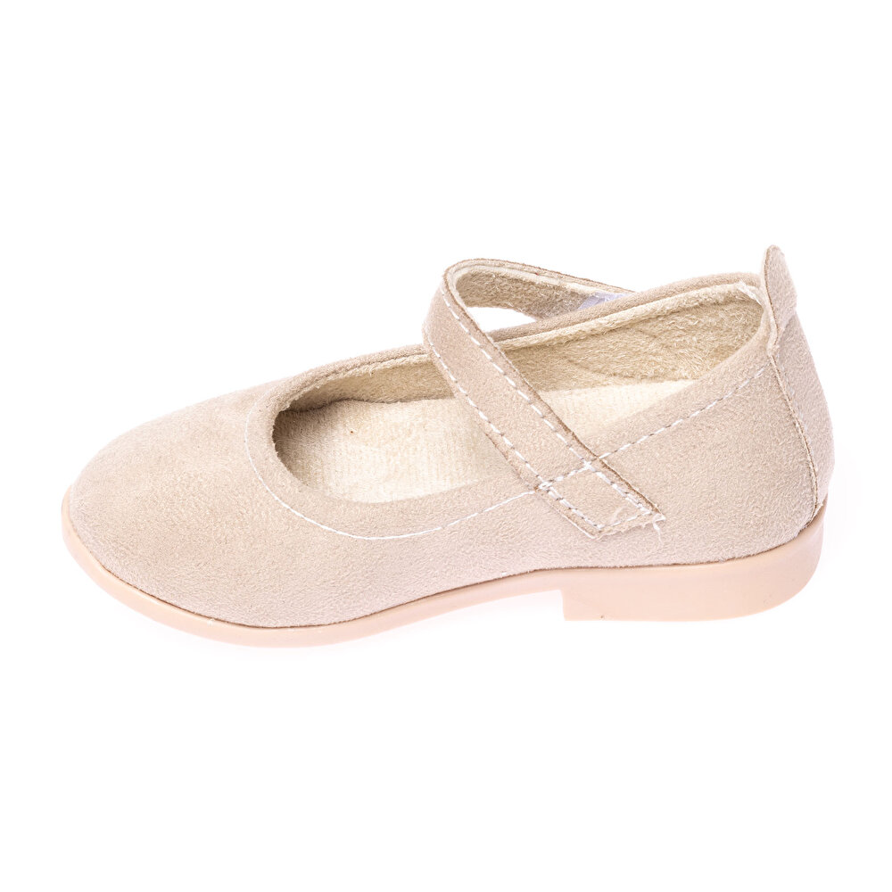 kiz-babet-ayakkabi-kiz-bebek_8682766883107_06.jpg Girls' Suede Ballerina Shoes Celebration Beige