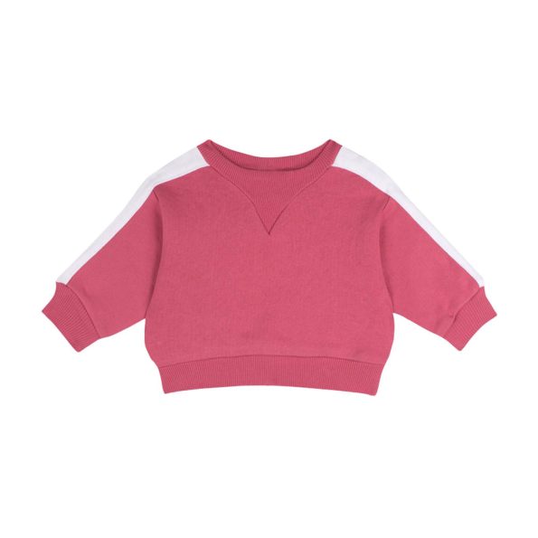 Contrast Pink Sweatshirt and Pants Set