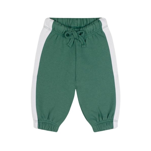 Contrast Green Sweatshirt and Pants Set