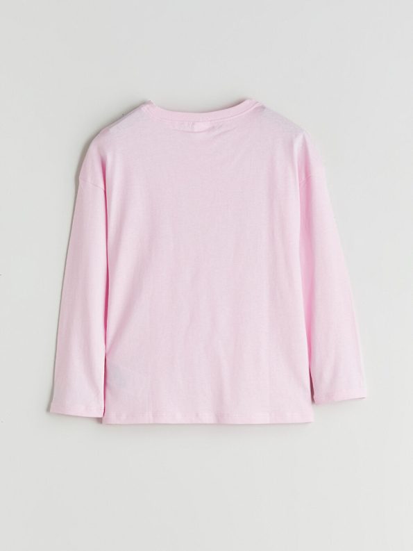 LCW Kids Pink Crew Neck Girls Pajama Set