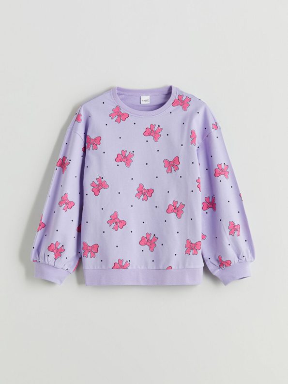 LCW Kids Lilac Crew Neck Girls Pajama Set