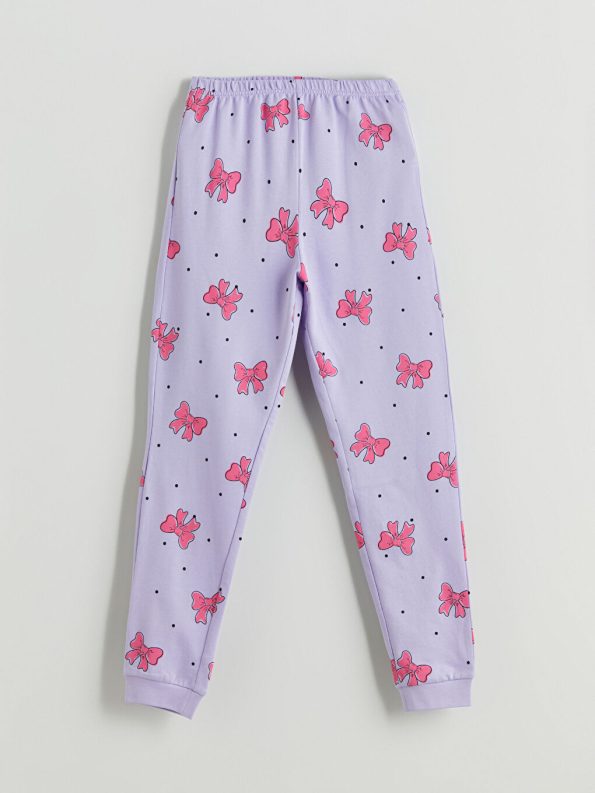 LCW Kids Lilac Crew Neck Girls Pajama Set