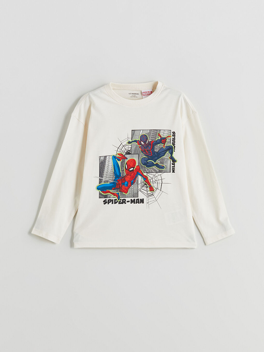 l_20252-w56393z1-qvk_a.jpg LCW Kids Beige Spider-Man Printed Boys T-Shirt