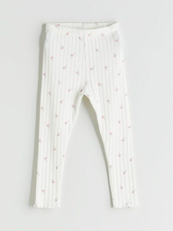 LCW Baby Cream Elastic Waist Girls Leggings Set of 3