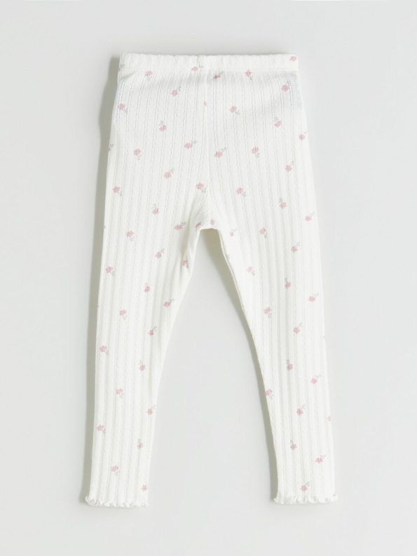 LCW Baby Cream Elastic Waist Girls Leggings Set of 3