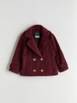LCW Kids Burgundy Girls' Wool Coat