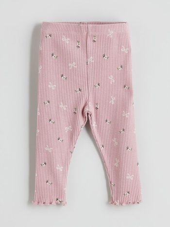 LCW Baby Pink Bow Patterned Girls Leggings