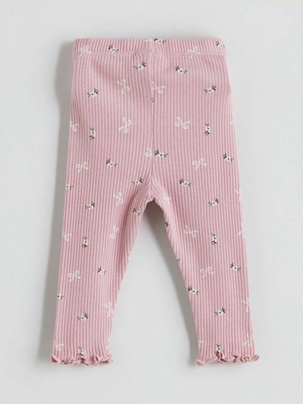 LCW Baby Pink Bow Patterned Girls Leggings