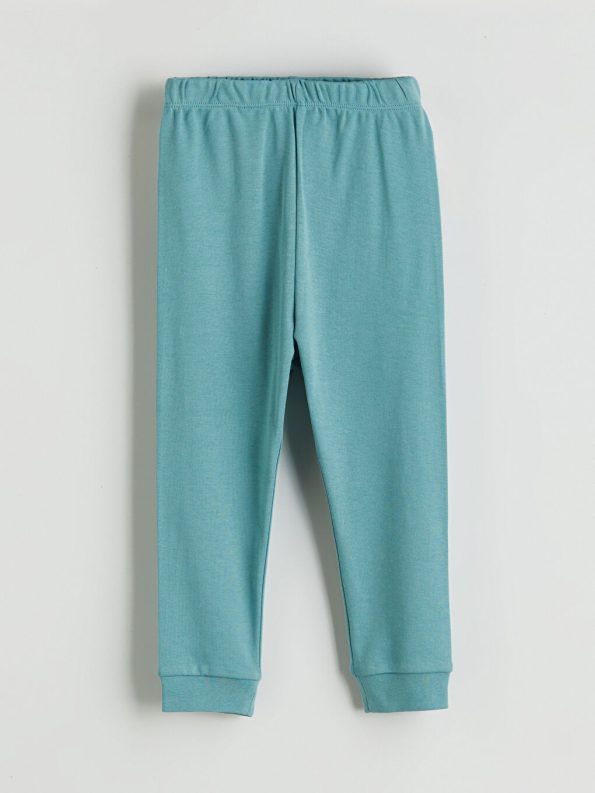 LCW Baby Blue Printed Boys T-Shirt and Pants Set