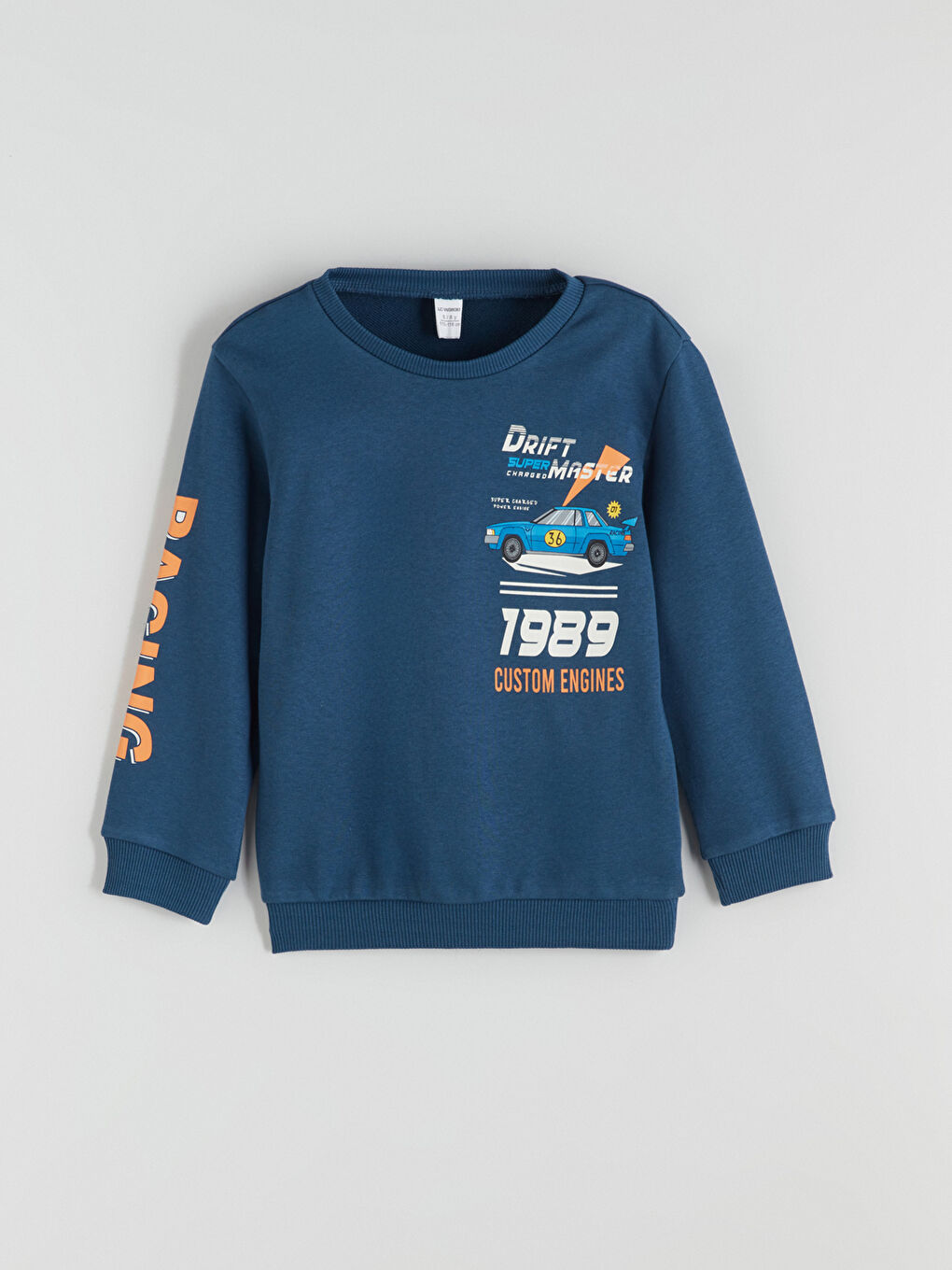 l_20252-w5ab46z1-hkc_a1.jpg LCW Kids Petrol Crew Neck Printed Sweatshirt Set for Boys