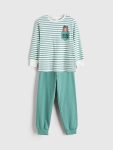 LCW Kids Cream Crew Neck Boys Pajama Set