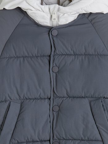 LCW Baby Gray Hooded Long Sleeve Boys' Puffer Jacket
