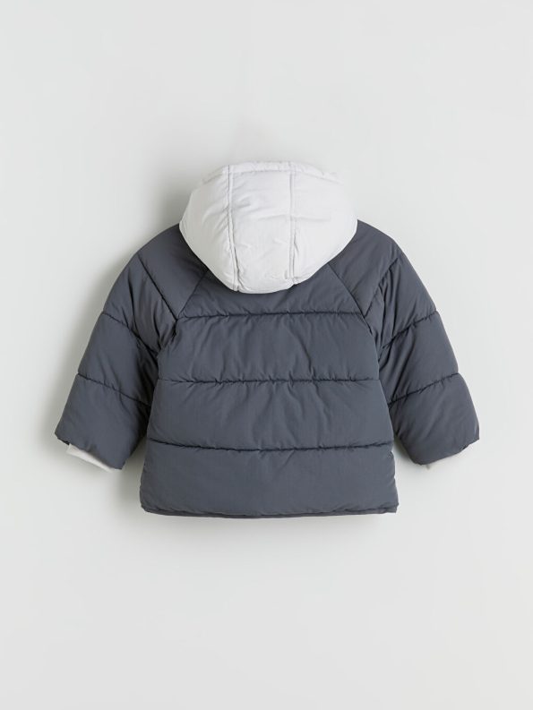 LCW Baby Gray Hooded Long Sleeve Boys' Puffer Jacket