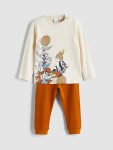 LCW Baby Beige Looney Tunes Printed Boys Pajama Set
