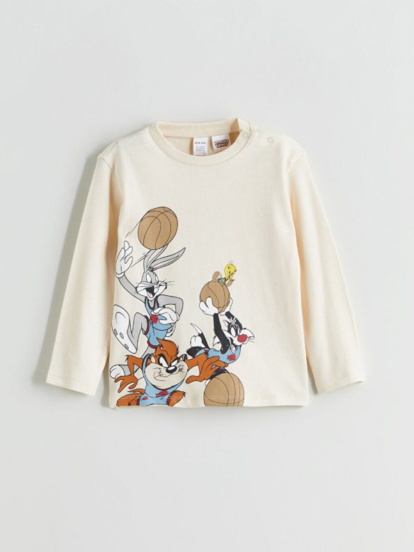 LCW Baby Beige Looney Tunes Printed Boys Pajama Set