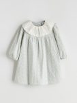 LCW Baby Gray Ruffled Collar Dress for Girls