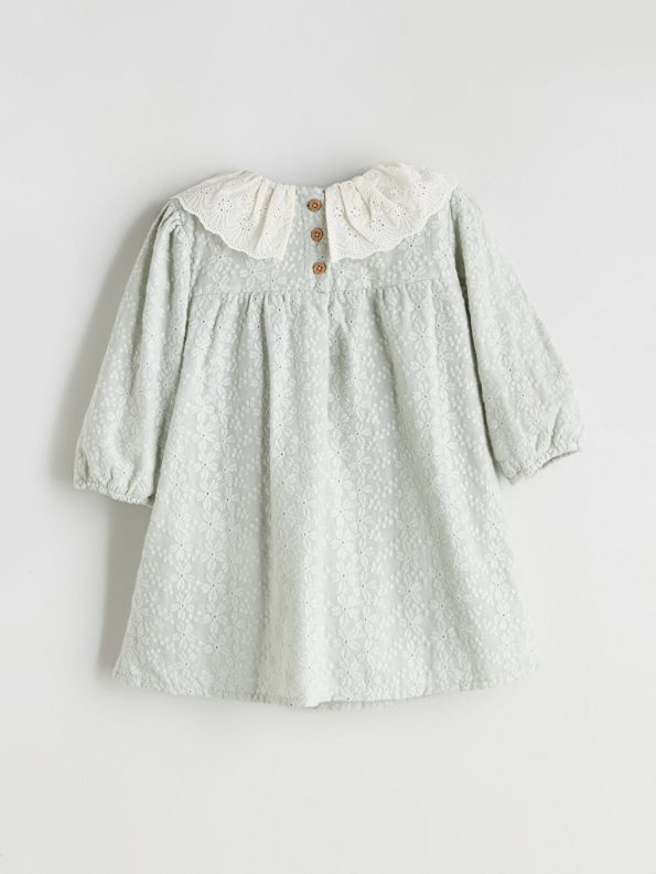 LCW Baby Gray Ruffled Collar Dress for Girls