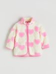 LCW Baby Cream Heart Patterned Girl's Cardigan