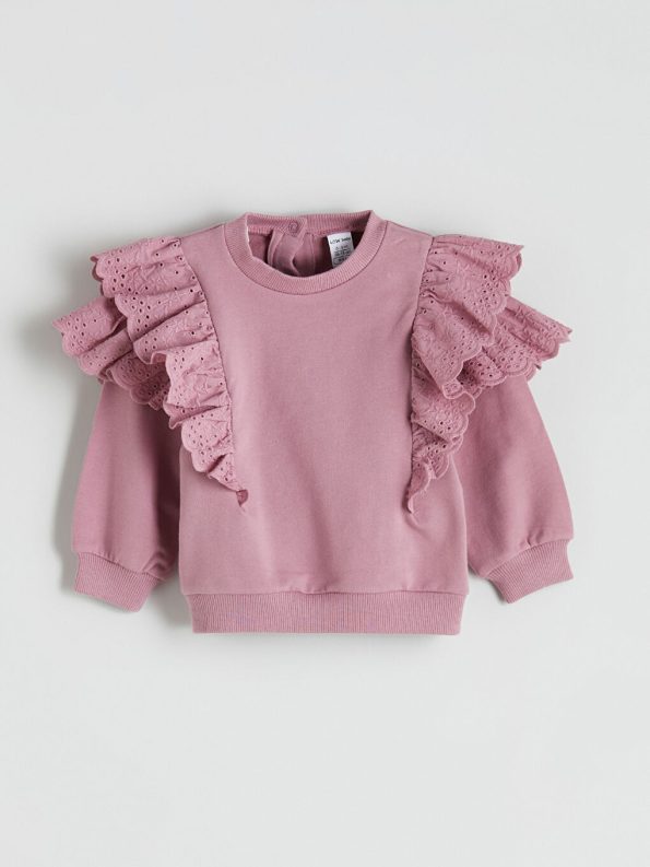 LCW Baby Pink Girls Sweatshirt and Leggings Set