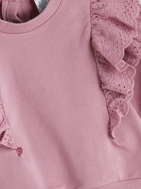 LCW Baby Pink Girls Sweatshirt and Leggings Set