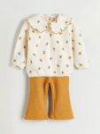 LCW Baby Ecru Peter Pan Collar Blouse and Leggings Set
